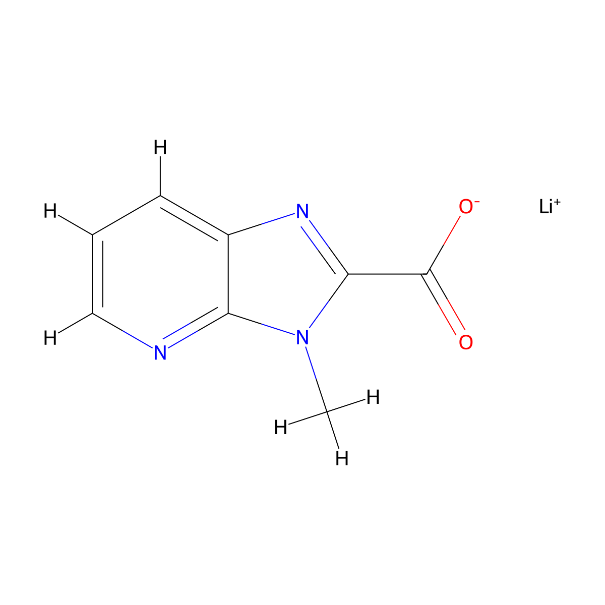 Lithium 3-methyl-3H-imidazo[4,5-b]pyridine-2-carboxylate molecular structure, CAS 2197052-88-1