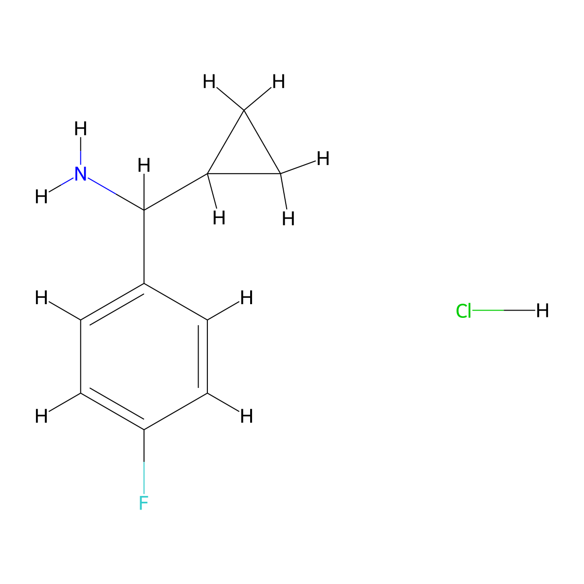 Cyclopropyl(4-fluorophenyl)methanamine hydrochloride molecular structure, CAS 2197052-94-9