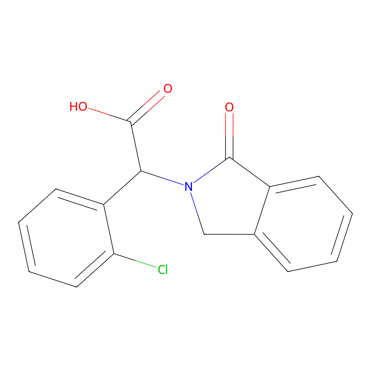 (2-Chlorophenyl)(1-oxo-1,3-dihydro-2H-isoindol-2-yl)acetic acid molecular structure, CAS 2197052-97-2