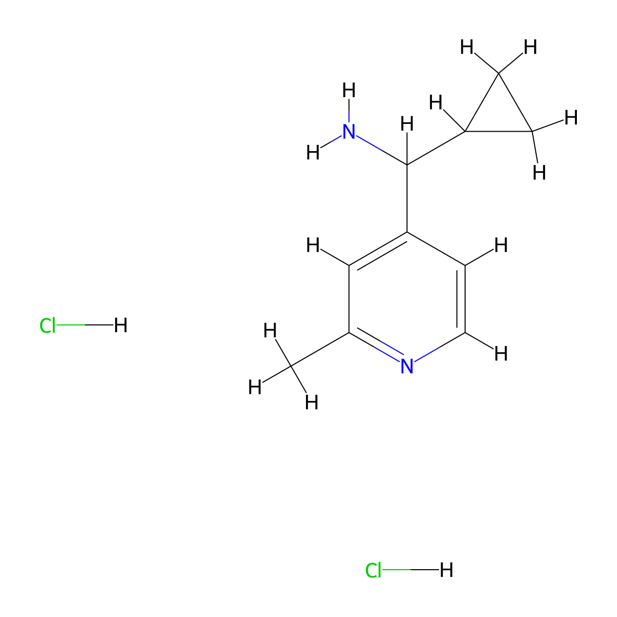 Cyclopropyl(2-methylpyridin-4-yl)methanamine dihydrochloride molecular structure, CAS 2197053-04-4