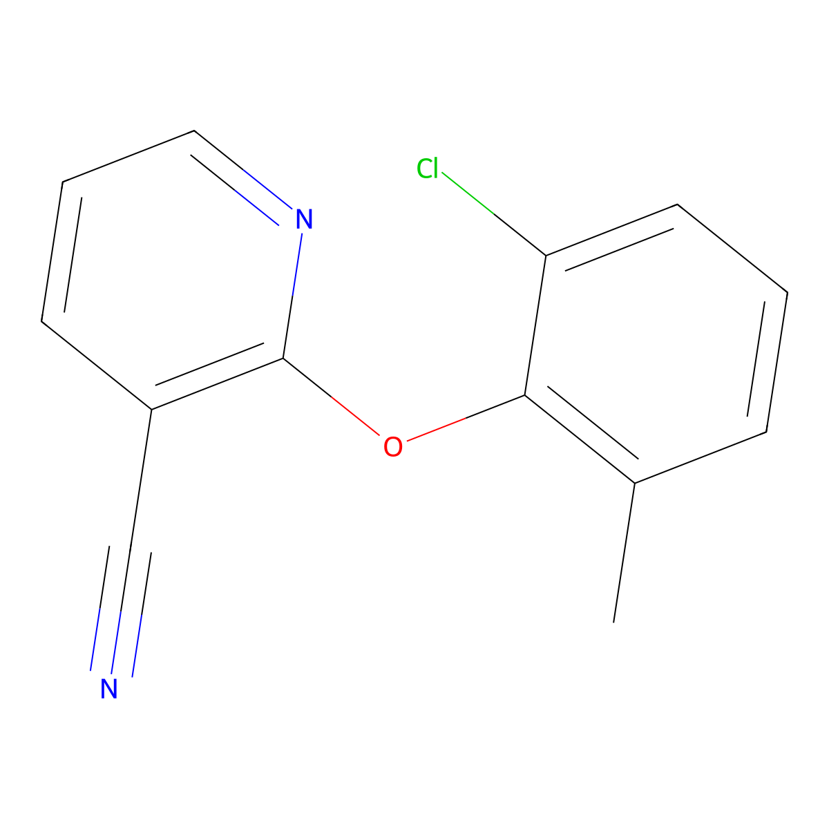 2-(2-Chloro-6-methylphenoxy)nicotinonitrile molecular structure, CAS 2197053-12-4
