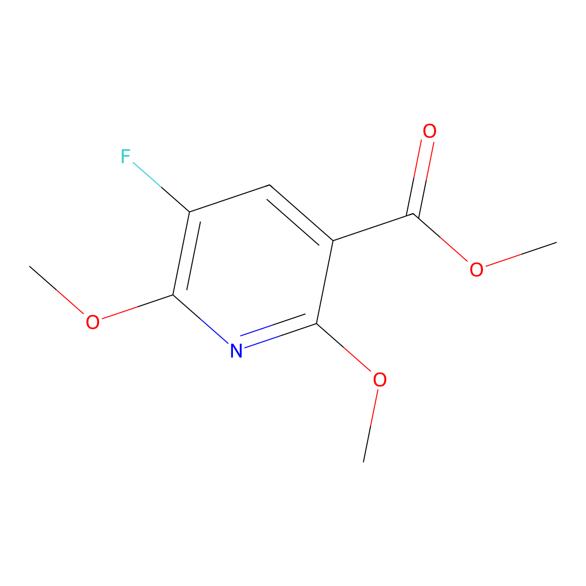Methyl 5-fluoro-2,6-dimethoxynicotinate molecular structure, CAS 2197053-22-6