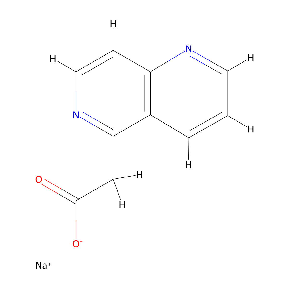 Sodium 2-(1,6-naphthyridin-5-yl)acetate molecular structure, CAS 2197053-31-7