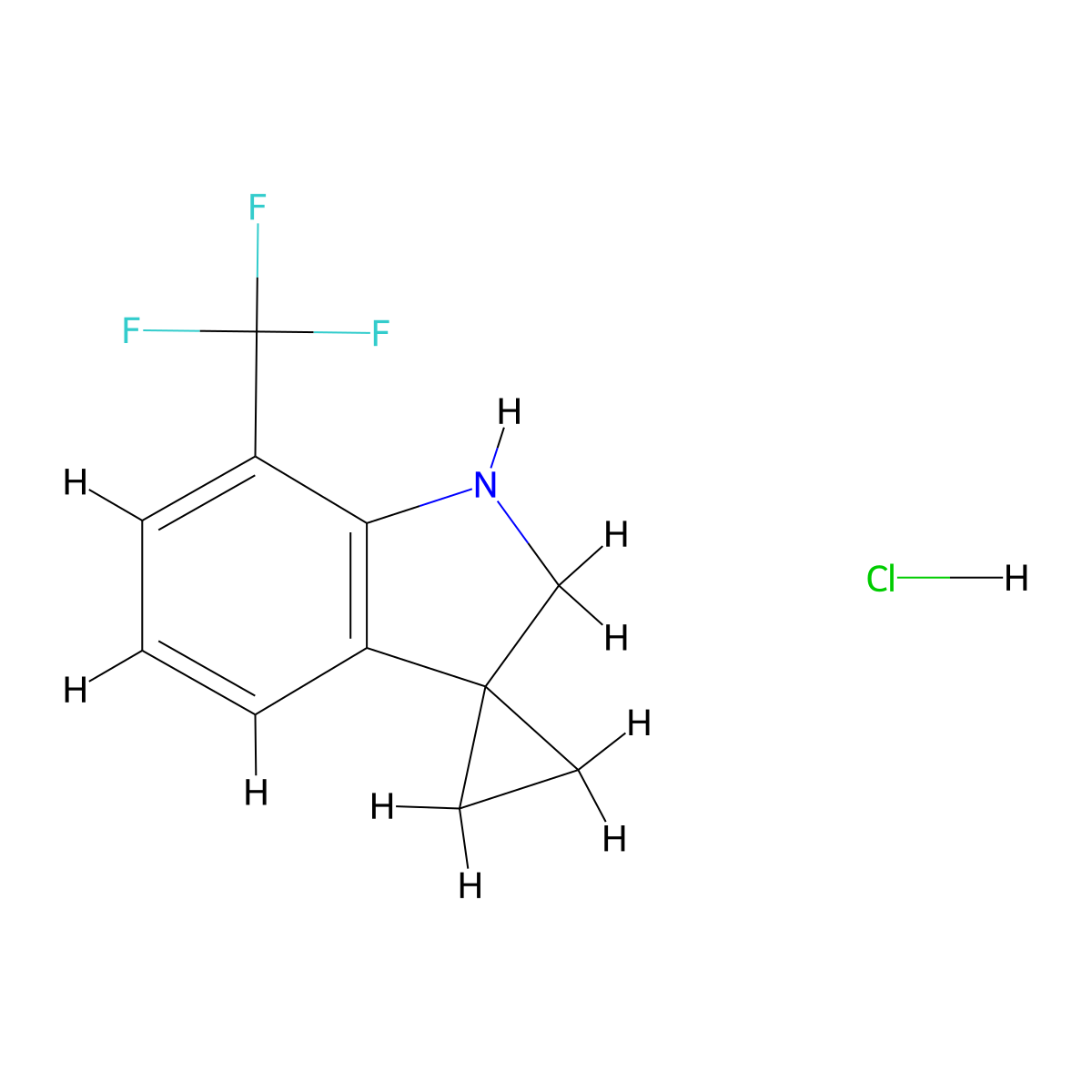 7'-(Trifluoromethyl)-1',2'-dihydrospiro[cyclopropane-1,3'-indole] hydrochloride molecular structure, CAS 2197053-44-2