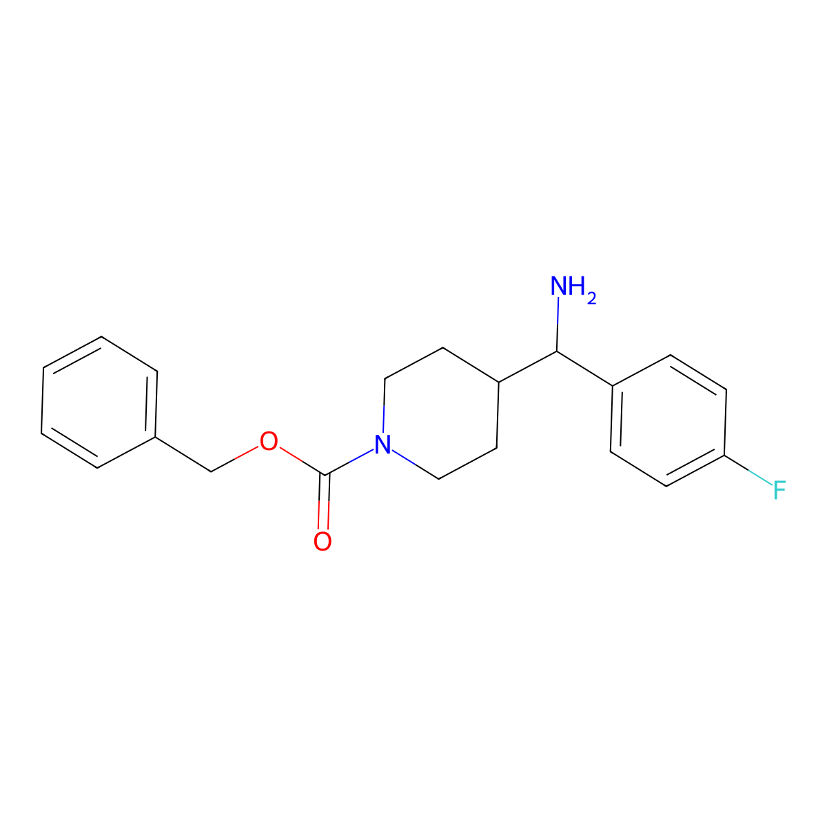 Benzyl 4-[amino(4-fluorophenyl)methyl]piperidine-1-carboxylate molecular structure, CAS 2197053-79-3