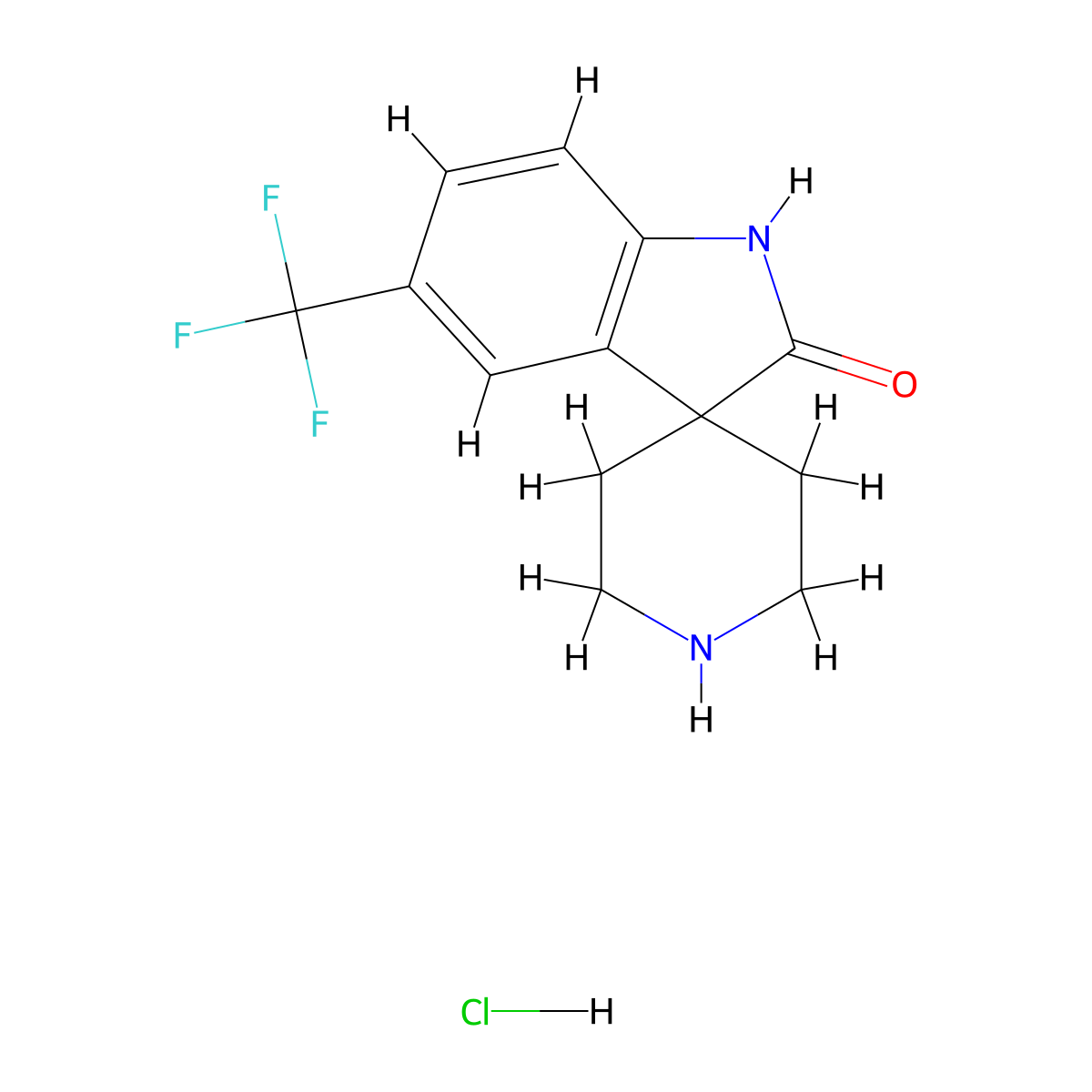 5-(Trifluoromethyl)-1H-spiro[indole-3,4'-piperidine]-2-one hydrochloride molecular structure, CAS 2197053-81-7