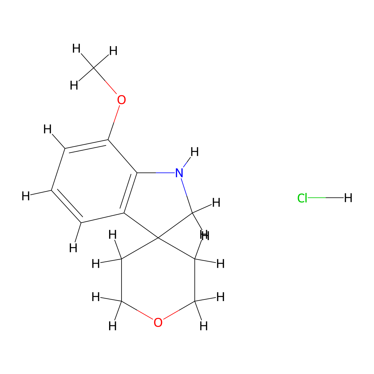 7-Methoxy-1,2-dihydrospiro[indole-3,4'-oxane]hydrochloride molecular structure, CAS 2197053-87-3