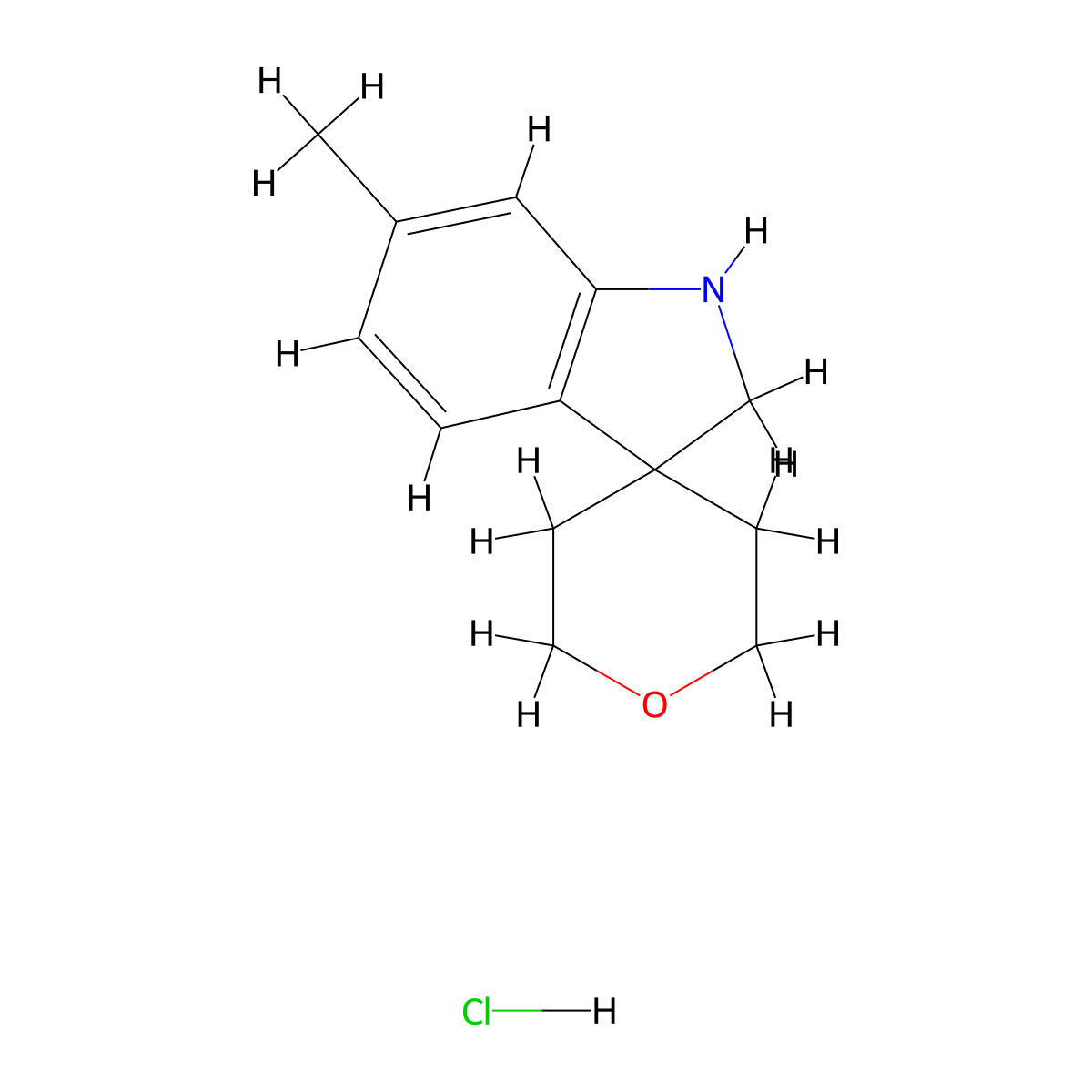 6-Methyl-1,2-dihydrospiro[indole-3,4'-oxane] hydrochloride molecular structure, CAS 2197053-88-4