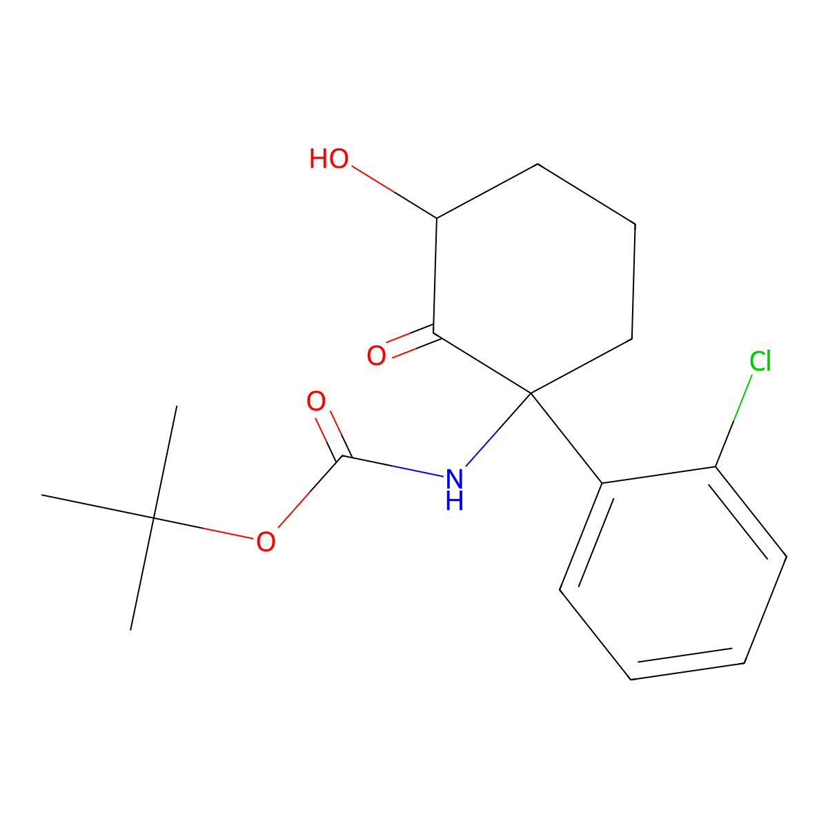 tert-Butyl (1-(2-Chlorophenyl)-3-hydroxy-2-oxocyclohexyl)carbamate molecular structure, CAS 2197053-92-0