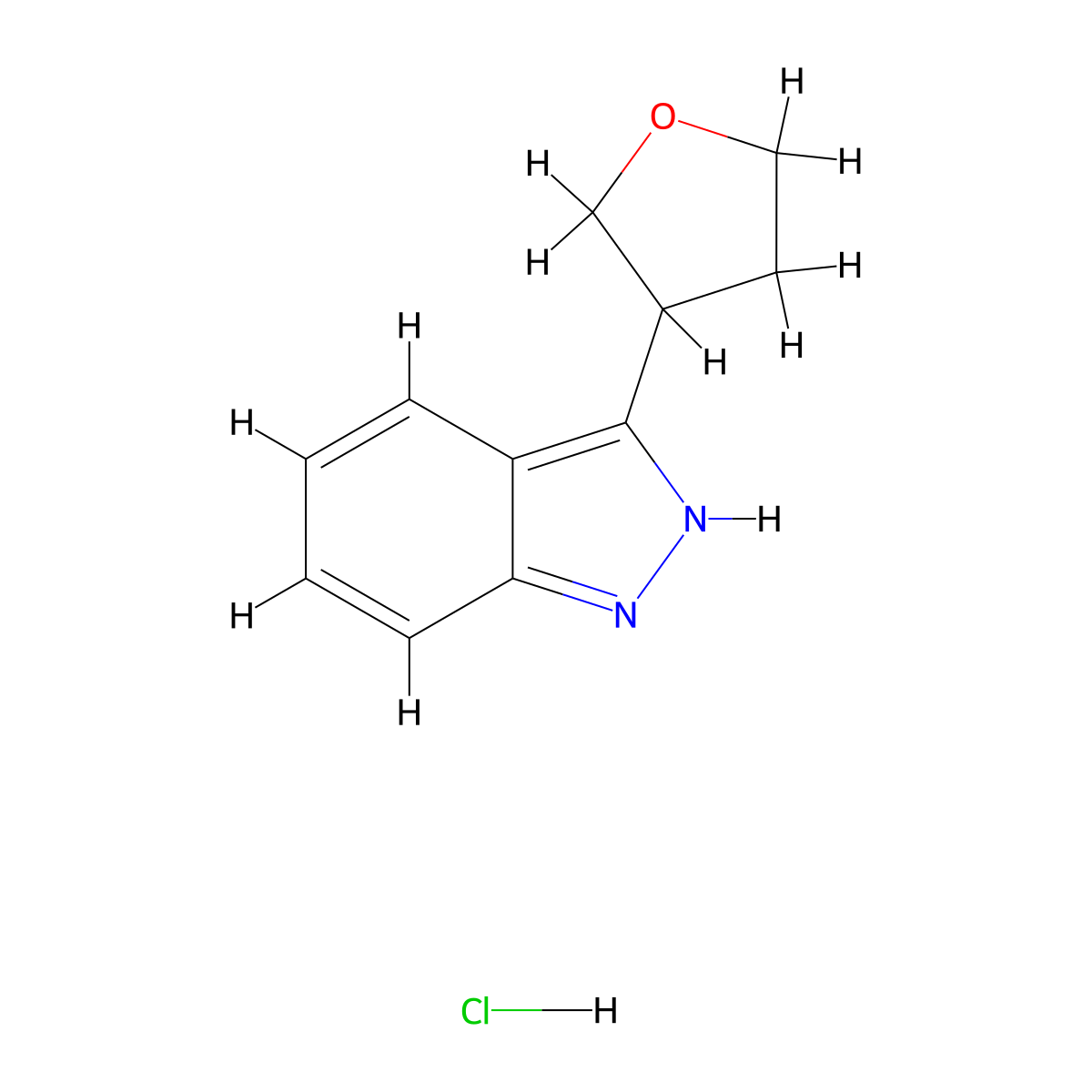 3-(Tetrahydrofuran-3-yl)-1H-indazole hydrochloride molecular structure, CAS 2197053-96-4