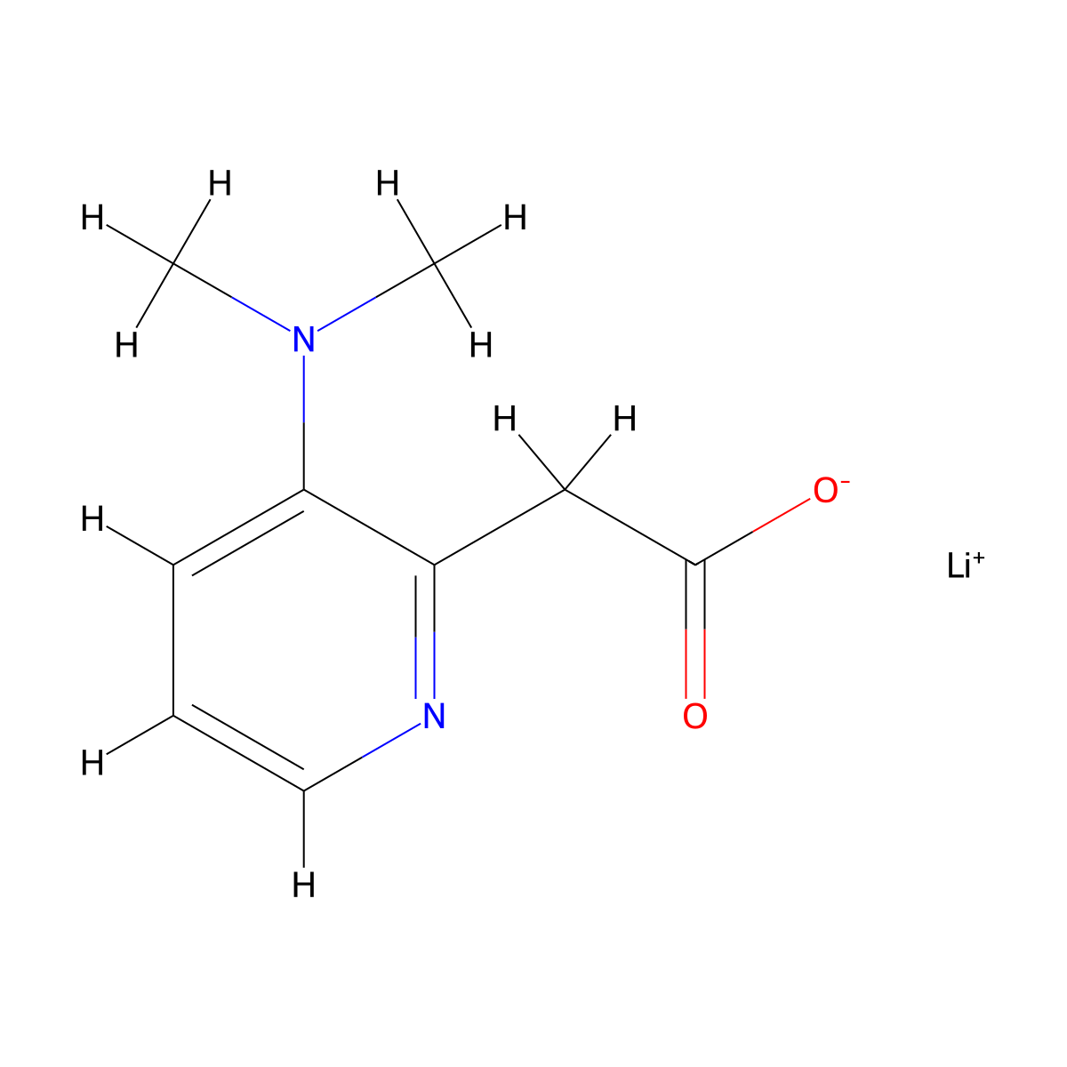 Lithium 2-[3-(dimethylamino)pyridin-2-yl]acetate molecular structure, CAS 2197054-10-5