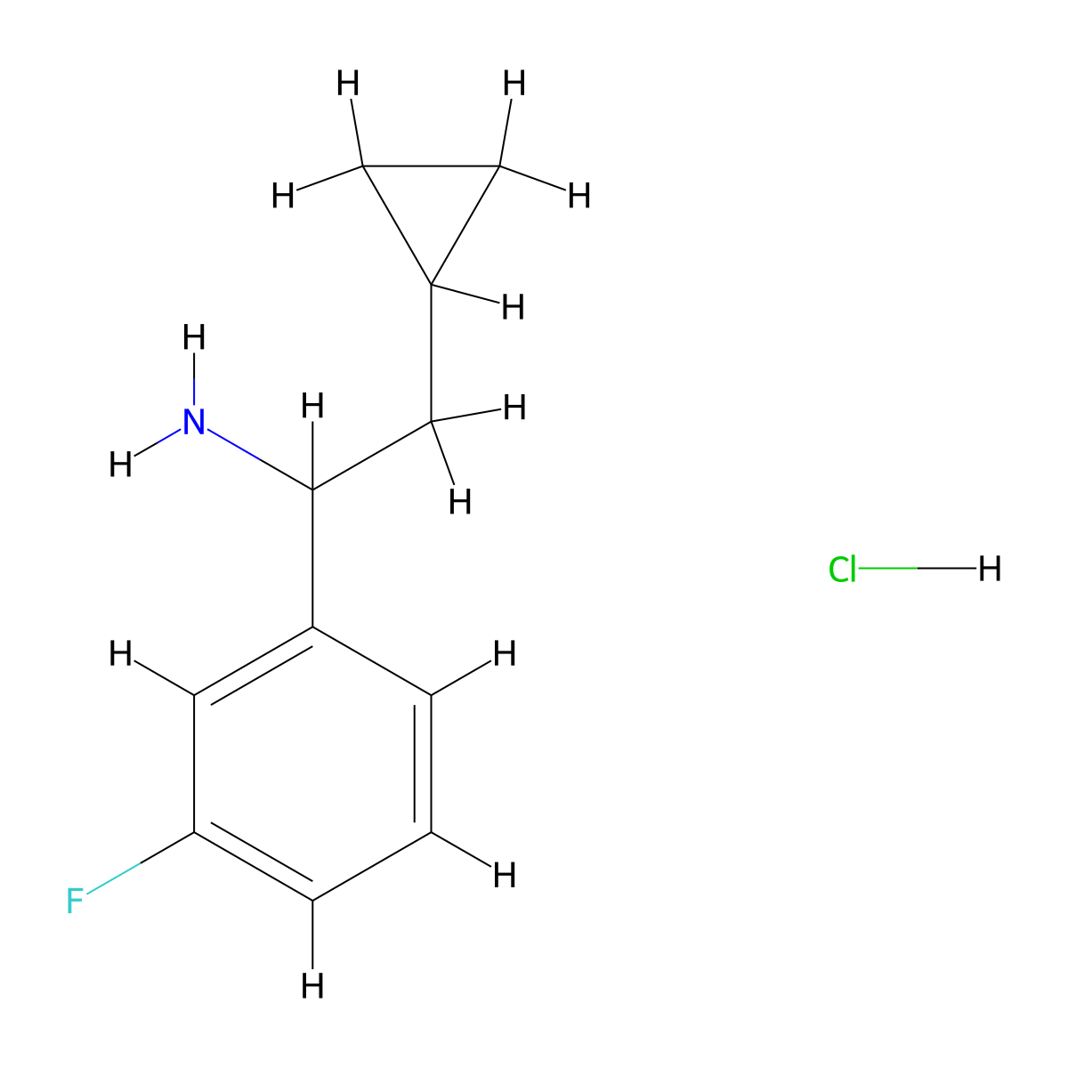 2-Cyclopropyl-1-(3-fluorophenyl)ethanamine hydrochloride molecular structure, CAS 2197054-11-6