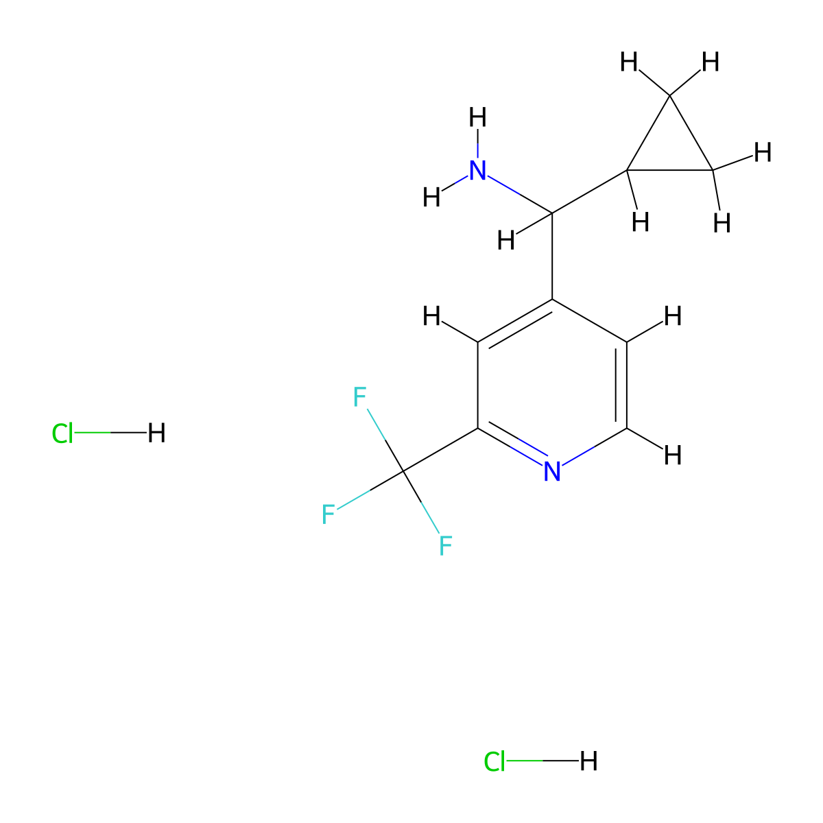 Cyclopropyl[2-(trifluoromethyl)pyridin-4-yl]methanamine dihydrochloride molecular structure, CAS 2197054-13-8