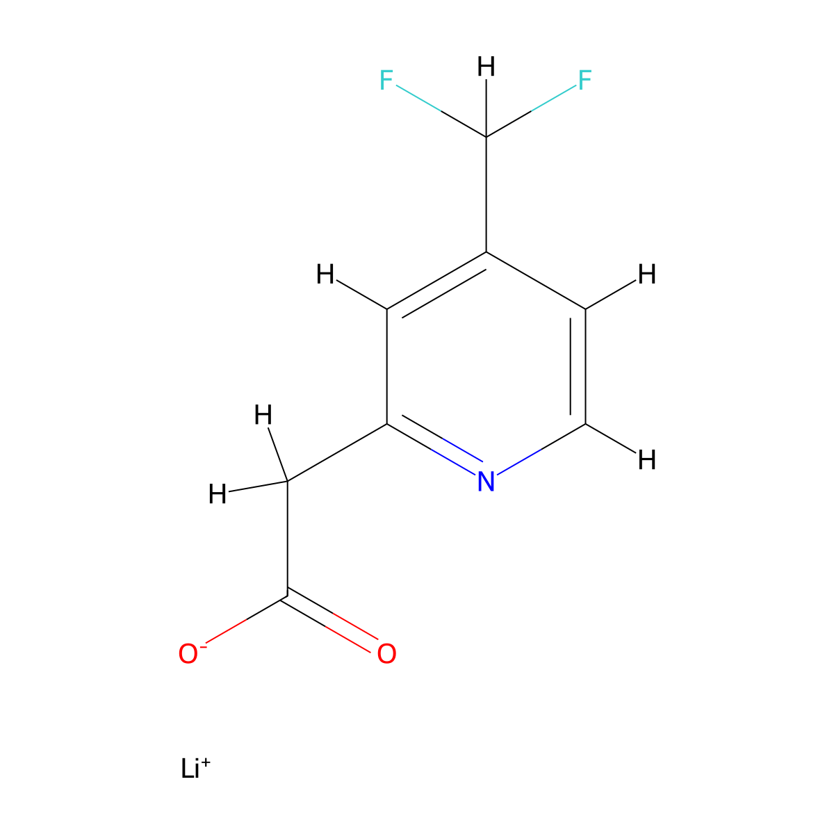 Lithium 2-[4-(difluoromethyl)pyridin-2-yl]acetate molecular structure, CAS 2197054-14-9