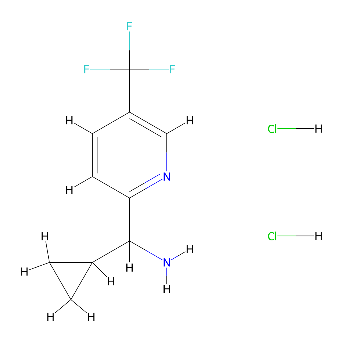 Cyclopropyl[5-(trifluoromethyl)pyridin-2-yl]methanamine dihydrochloride molecular structure, CAS 2197054-15-0