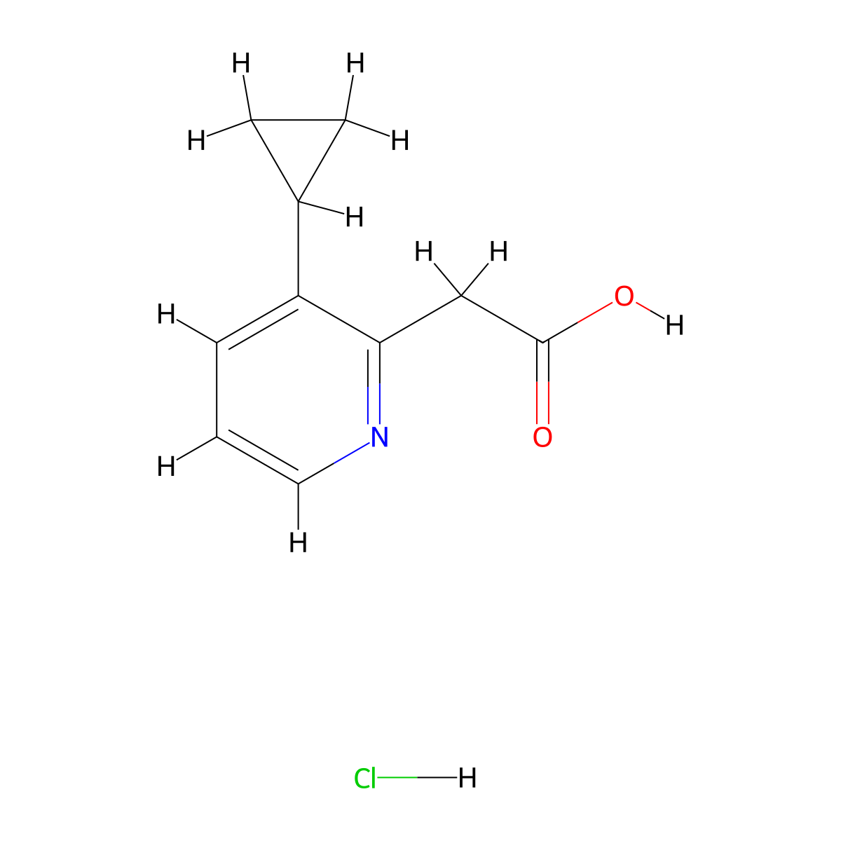 2-(3-Cyclopropylpyridin-2-yl)acetic acid hydrochloride molecular structure, CAS 2197054-16-1