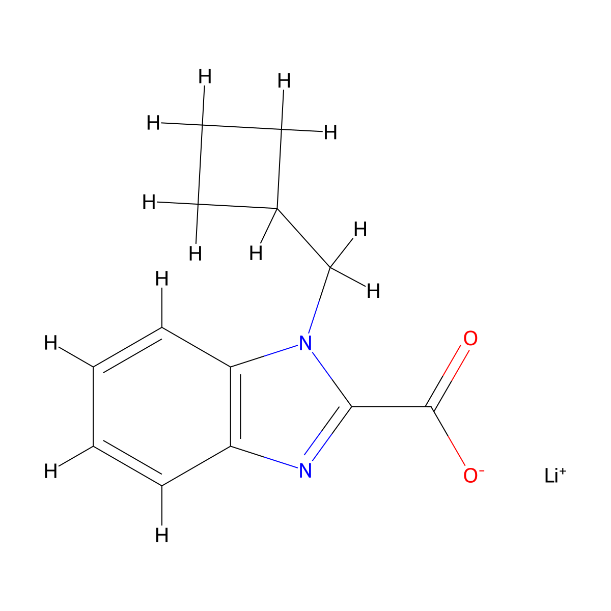 Lithium 1-(cyclobutylmethyl)-1H-benzo[d]imidazole-2-carboxylate molecular structure, CAS 2197054-26-3