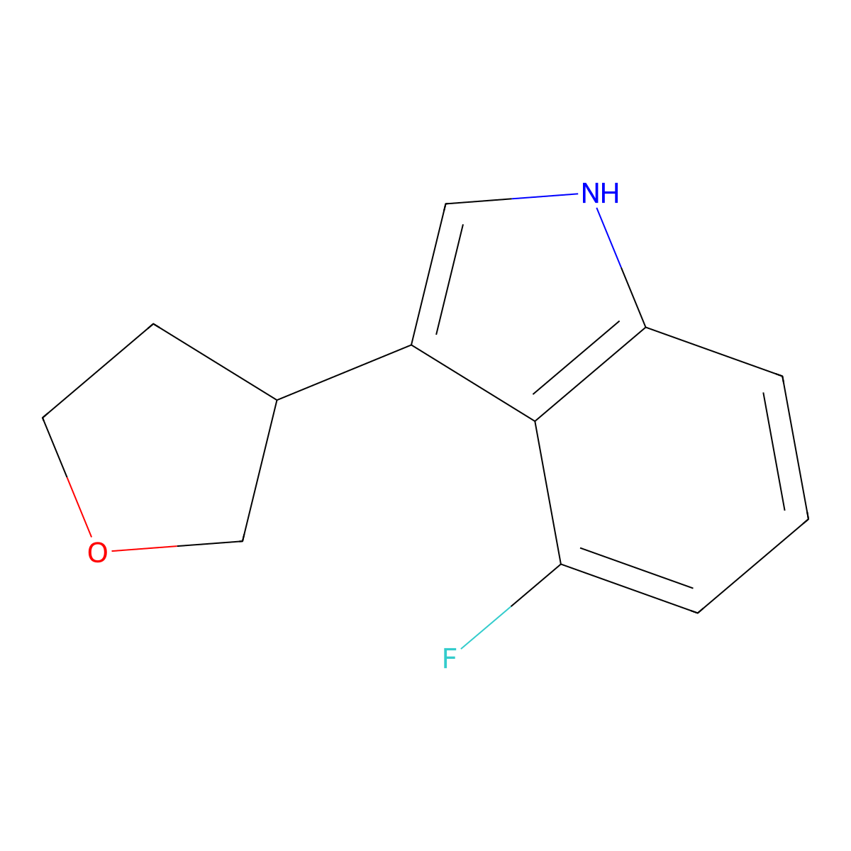 4-Fluoro-3-(tetrahydrofuran-3-yl)-1H-indole molecular structure, CAS 2197054-27-4
