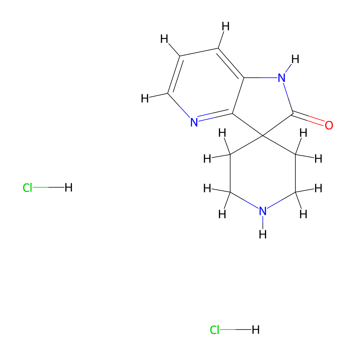 3'H-Spiro{piperidine-4,1'-pyrrolo[3,2-b]pyridine}-2'-one dihydrochloride molecular structure, CAS 2197054-31-0