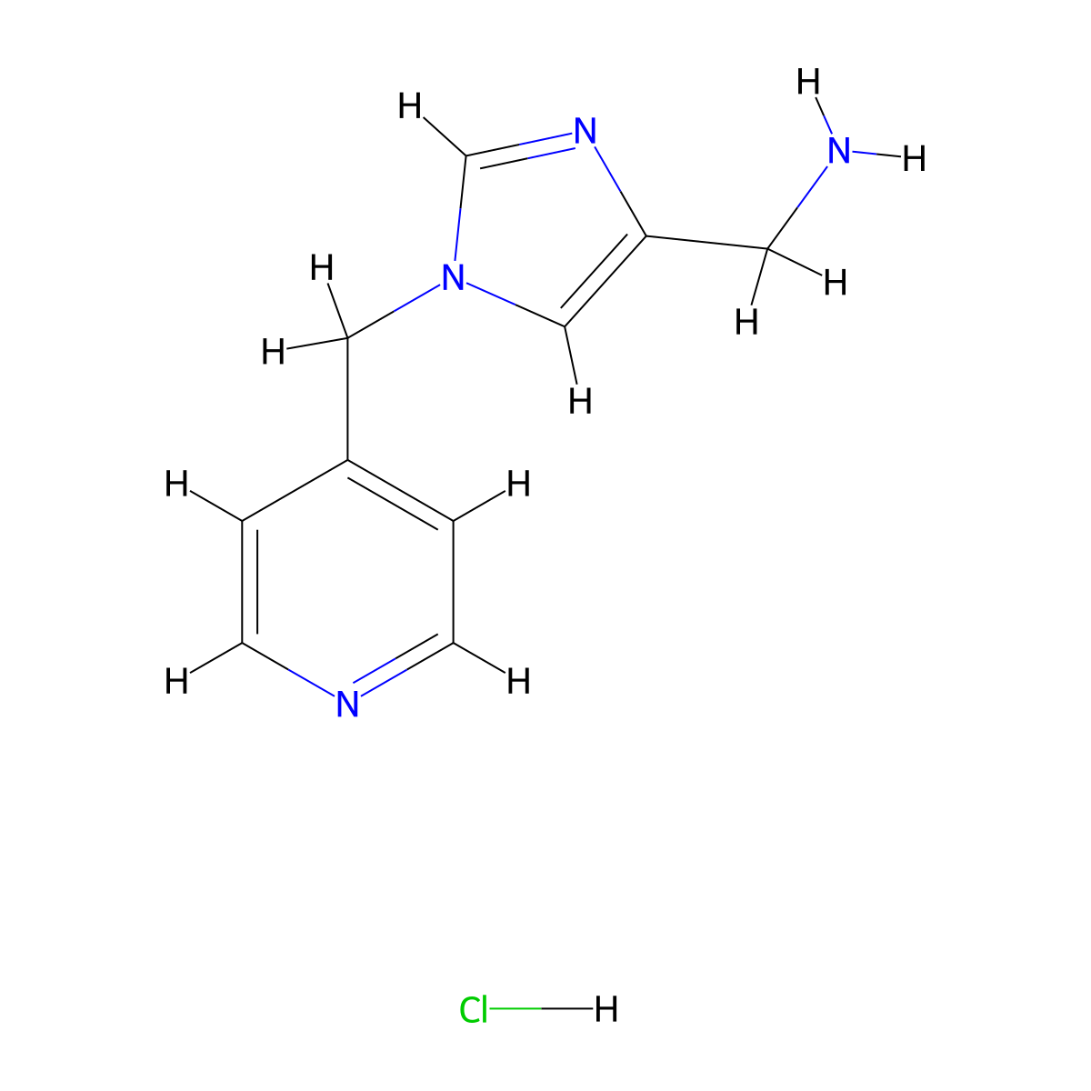 [1-(Pyridin-4-ylmethyl)-1H-imidazol-4-yl]methanamine hydrochloride molecular structure, CAS 2197054-36-5