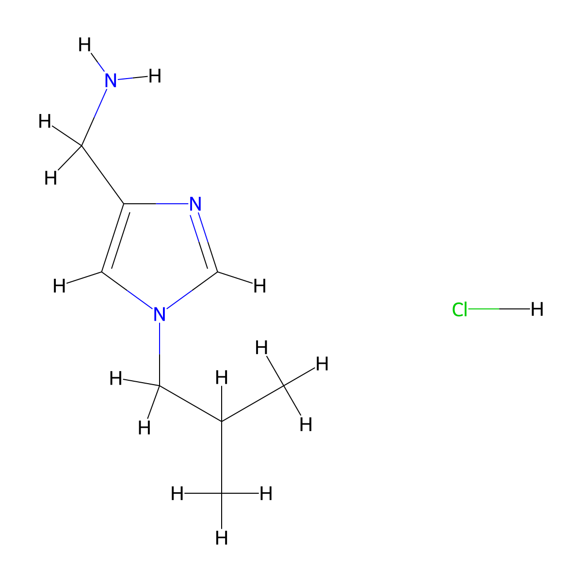 (1-Isobutyl-1H-imidazol-4-yl)methanaminehydrochloride molecular structure, CAS 2197054-48-9