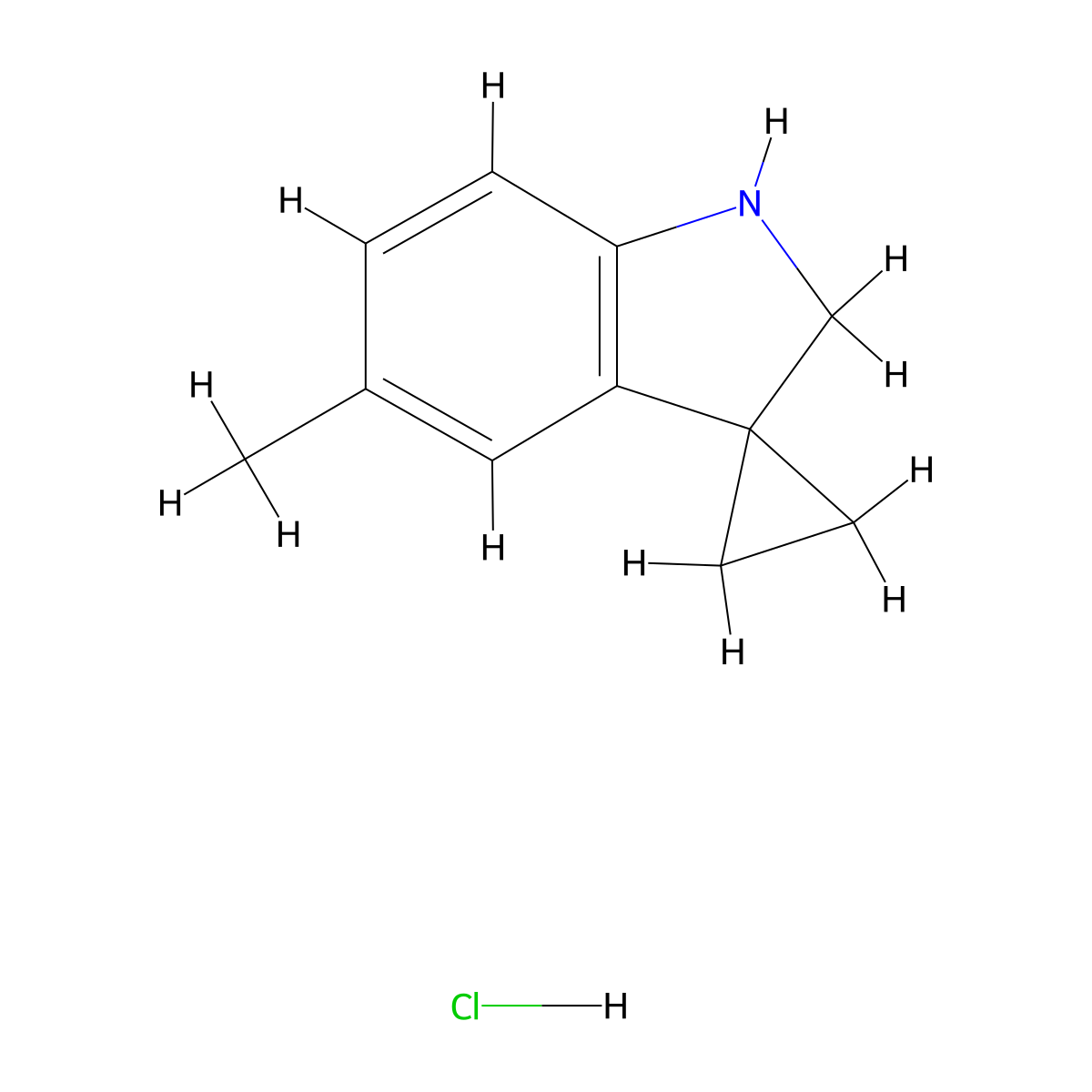 5'-Methyl-1',2'-dihydrospiro[cyclopropane-1,3'-indole] hydrochloride molecular structure, CAS 2197054-77-4