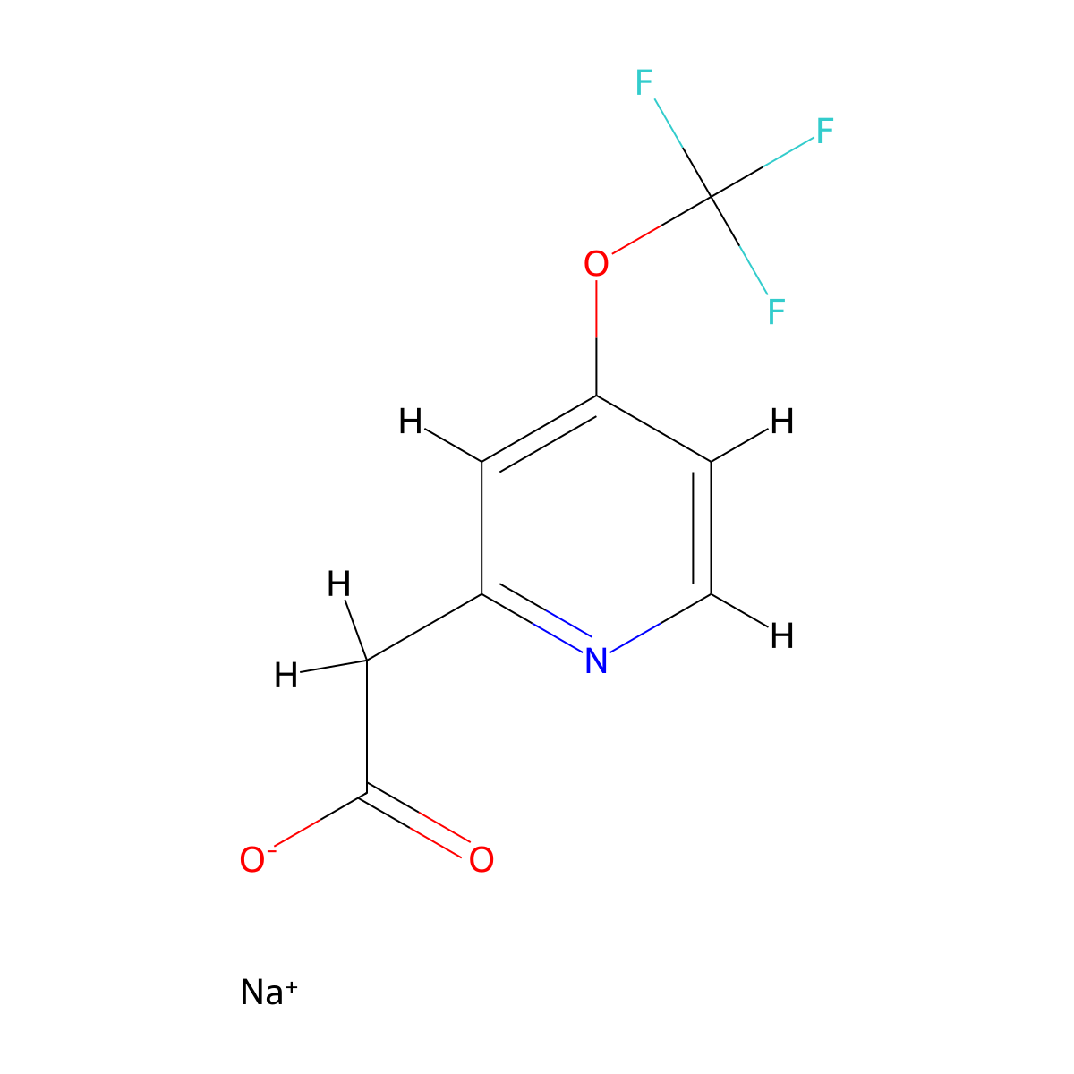Sodium 2-[4-(trifluoromethoxy)pyridin-2-yl]acetate molecular structure, CAS 2197054-91-2