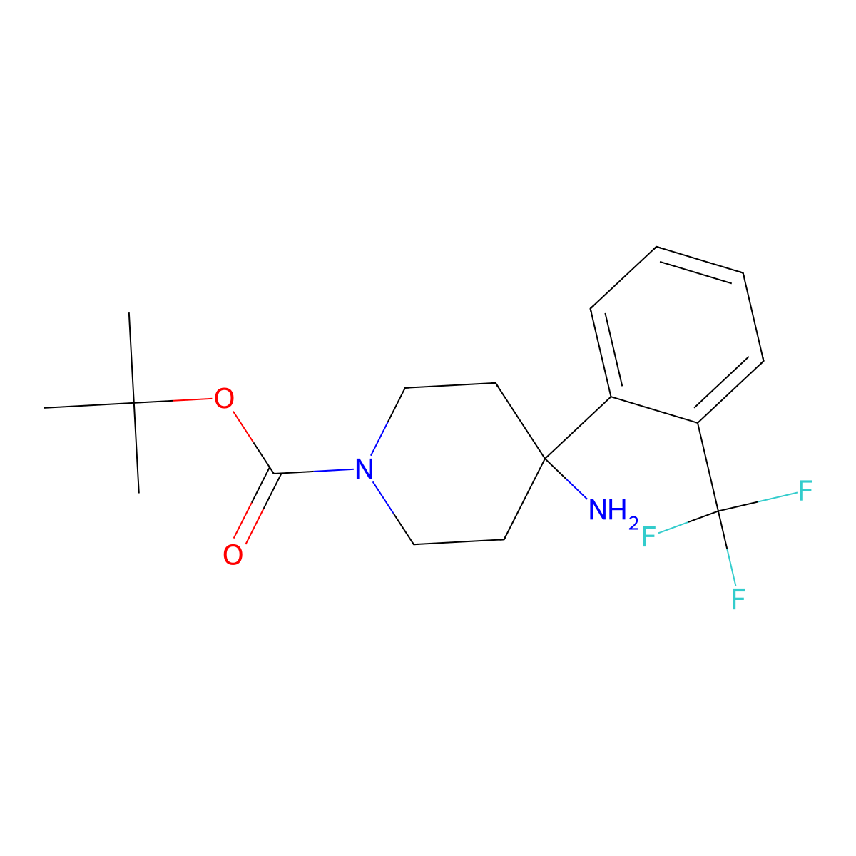 Tert-butyl 4-amino-4-[2-(trifluoromethyl)phenyl]piperidine-1-carboxylate molecular structure, CAS 2197054-93-4