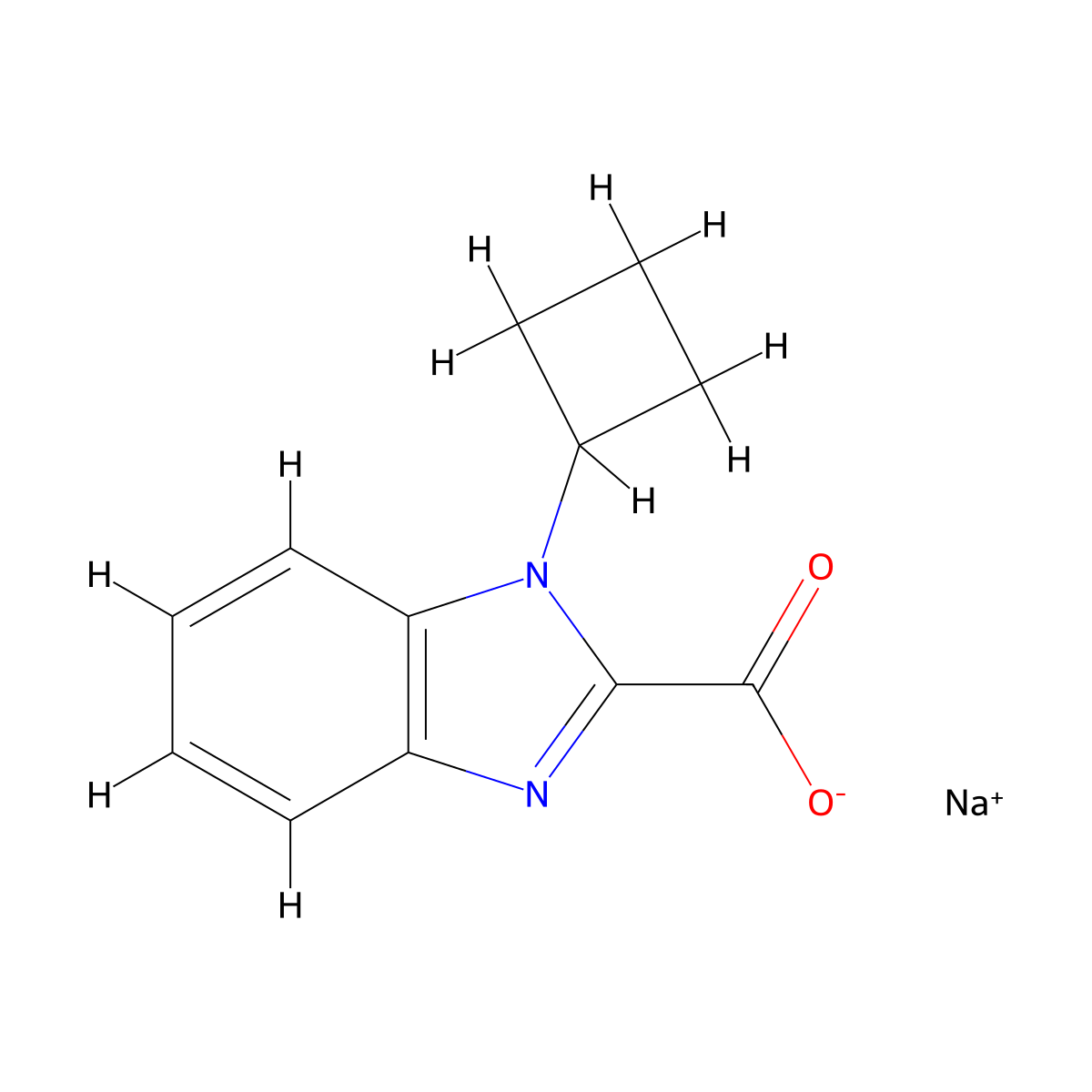 Sodium 1-cyclobutyl-1H-benzo[d]imidazole-2-carboxylate molecular structure, CAS 2197054-94-5