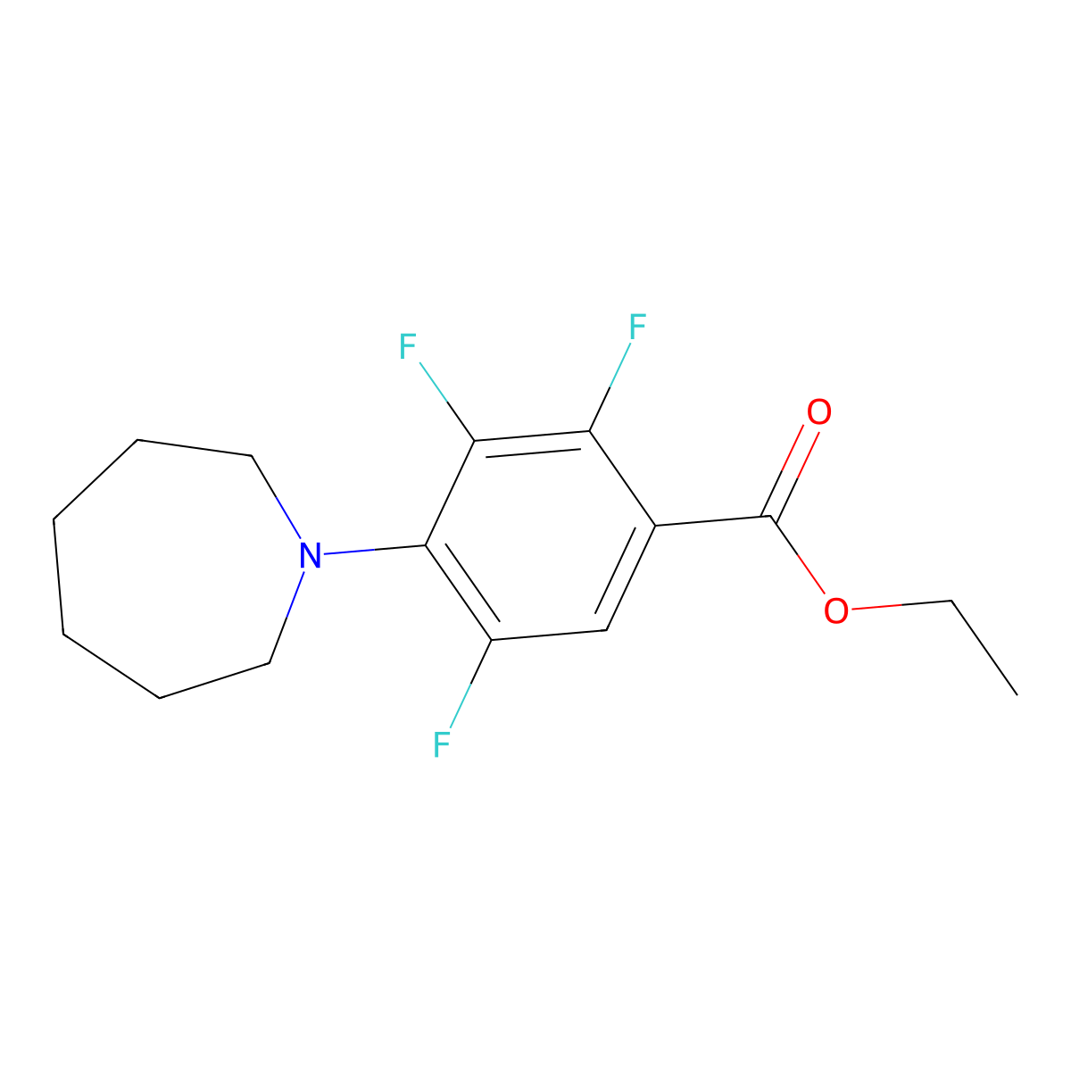 Ethyl 4-azepan-1-yl-2,3,5-trifluorobenzoate molecular structure, CAS 2197055-00-6