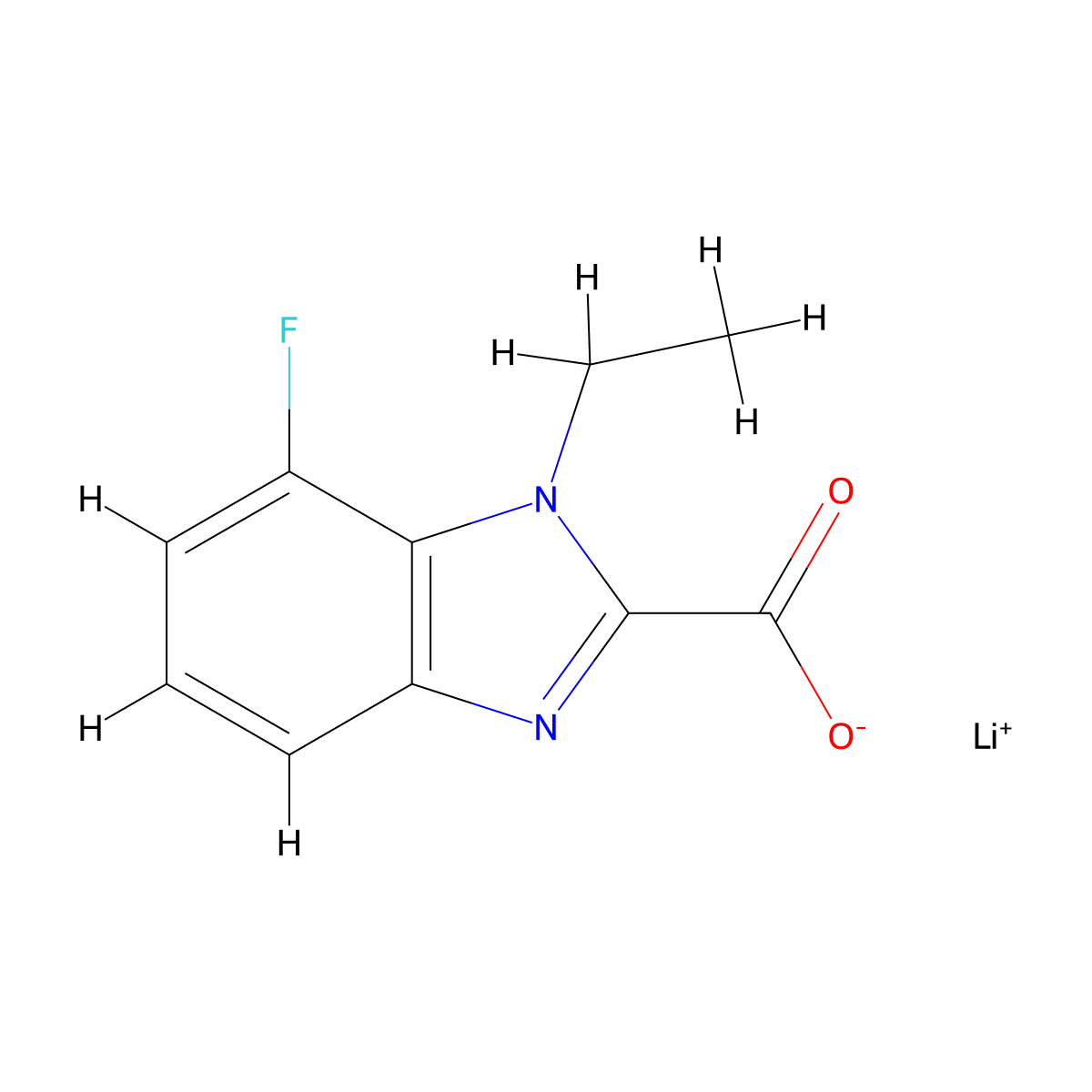 Lithium 1-ethyl-7-fluoro-1H-benzo[d]imidazole-2-carboxylate molecular structure, CAS 2197055-21-1