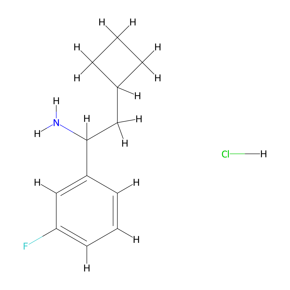 2-Cyclobutyl-1-(3-fluorophenyl)ethanamine hydrochloride molecular structure, CAS 2197055-24-4