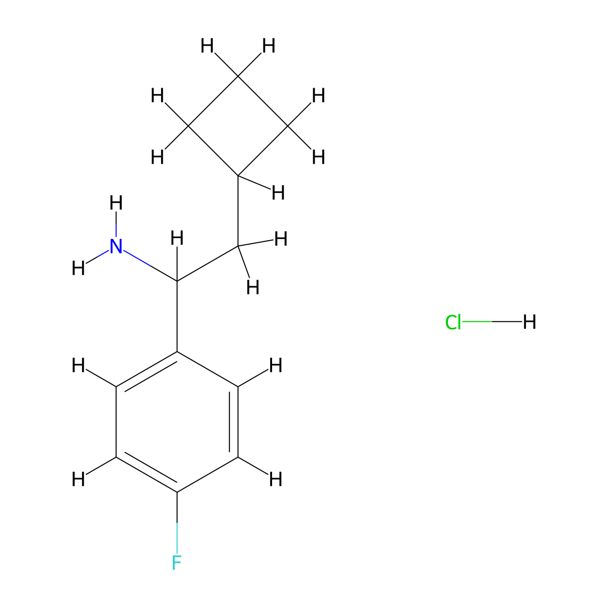 2-Cyclobutyl-1-(4-fluorophenyl)ethanamine hydrochloride molecular structure, CAS 2197055-26-6