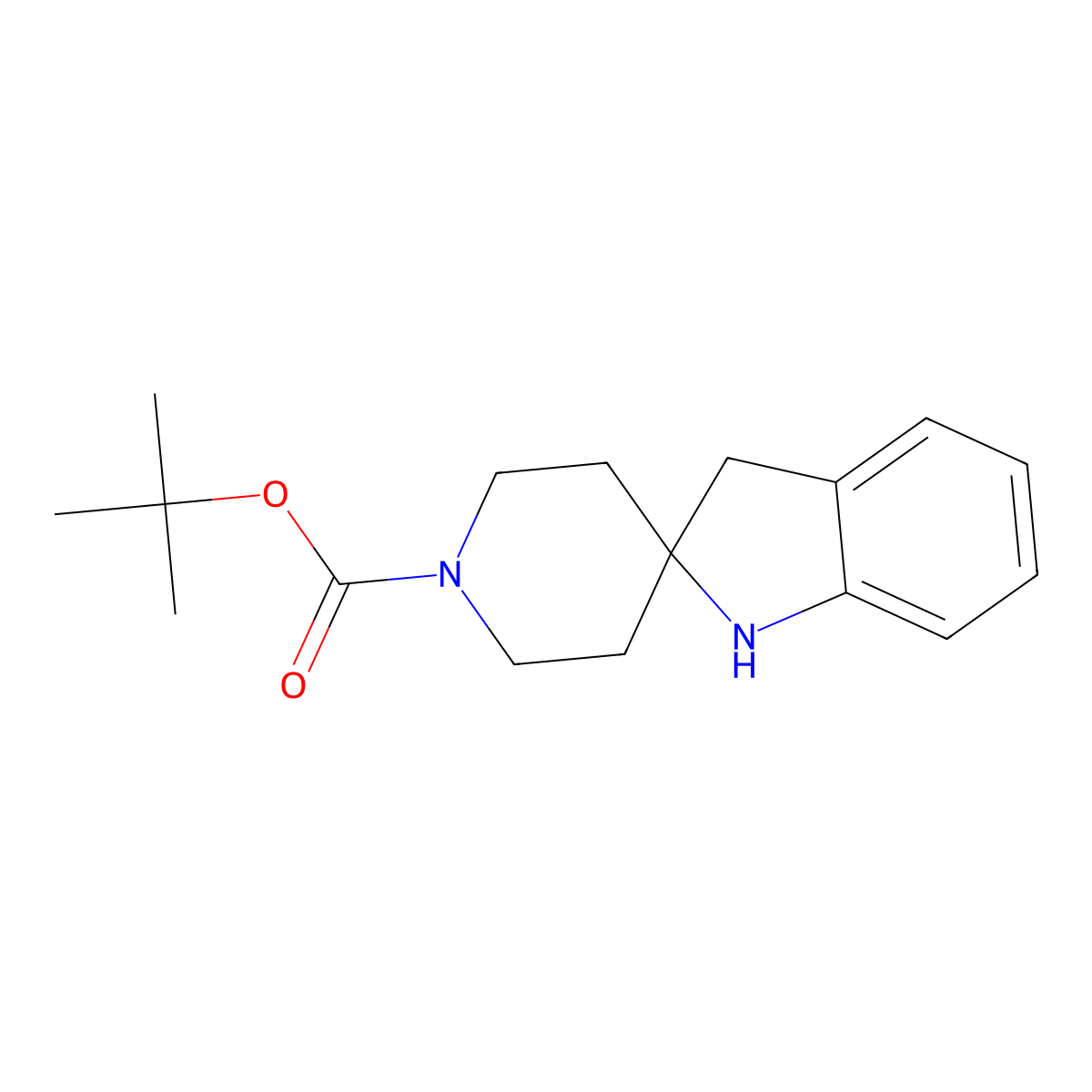Tert-butyl 1,3-dihydrospiro[indole-2,4'-piperidine]-1'-carboxylate molecular structure, CAS 2197055-32-4