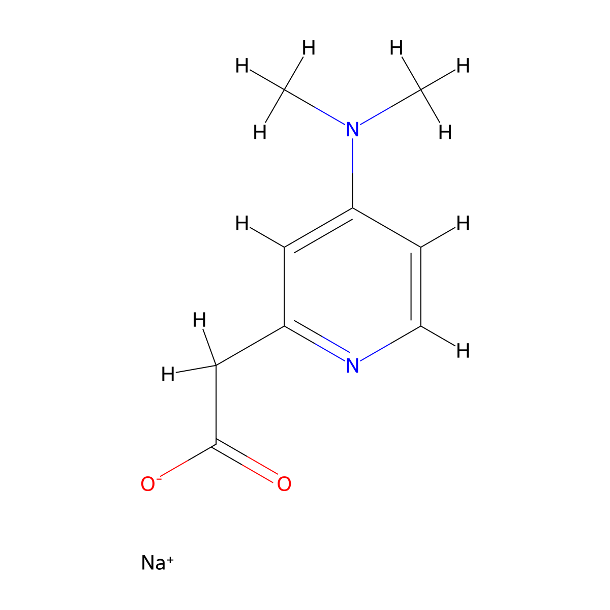Sodium 2-[4-(dimethylamino)pyridin-2-yl]acetate molecular structure, CAS 2197055-33-5
