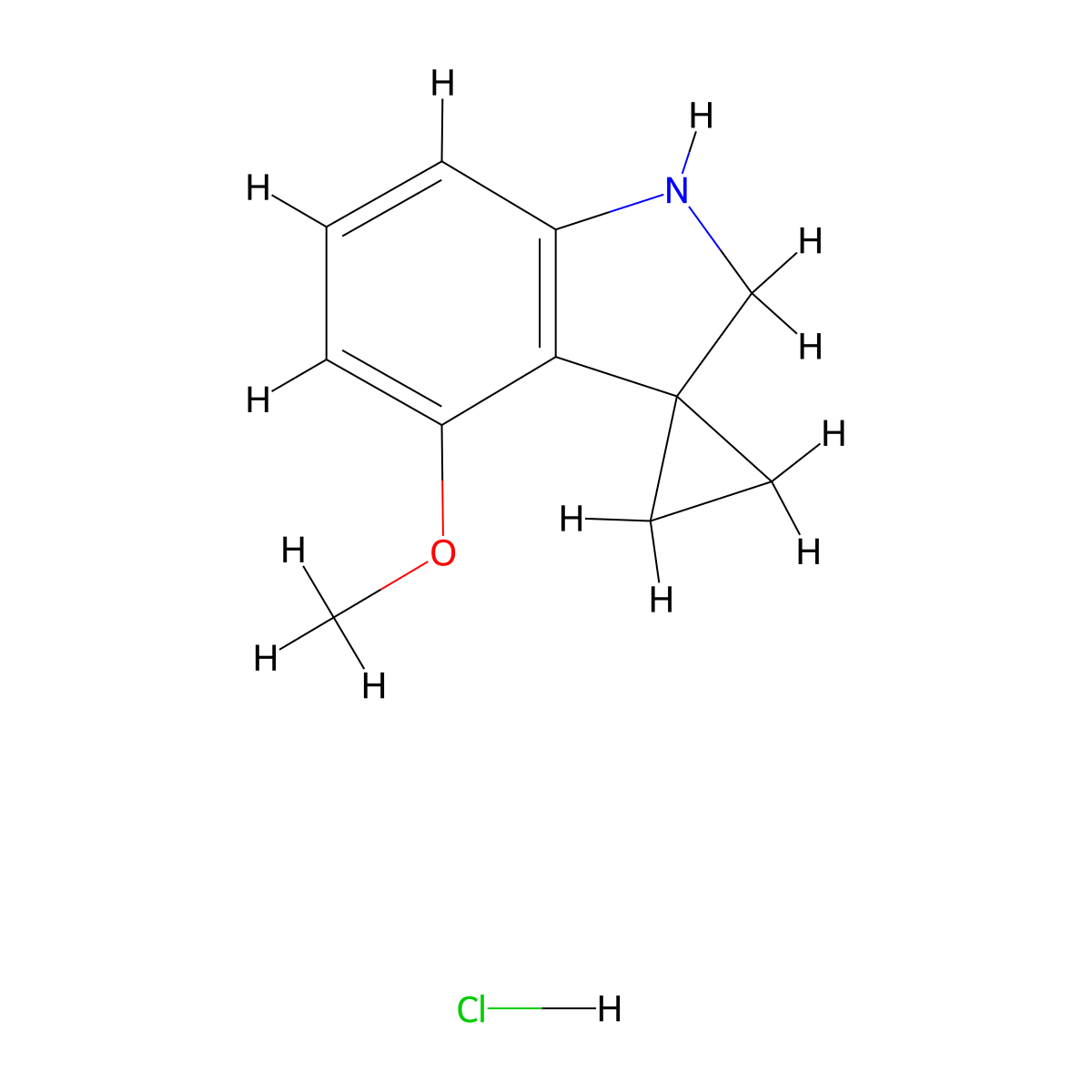 4'-Methoxy-1',2'-dihydrospiro[cyclopropane-1,3'-indole] hydrochloride molecular structure, CAS 2197055-34-6