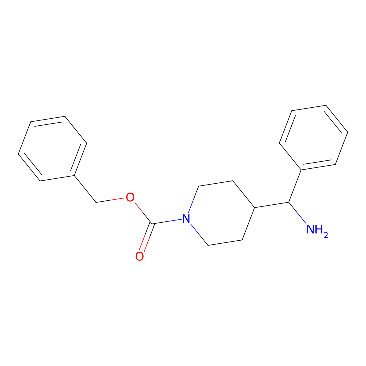 Benzyl 4-[amino(phenyl)methyl]piperidine-1-carboxylate molecular structure, CAS 2197055-36-8