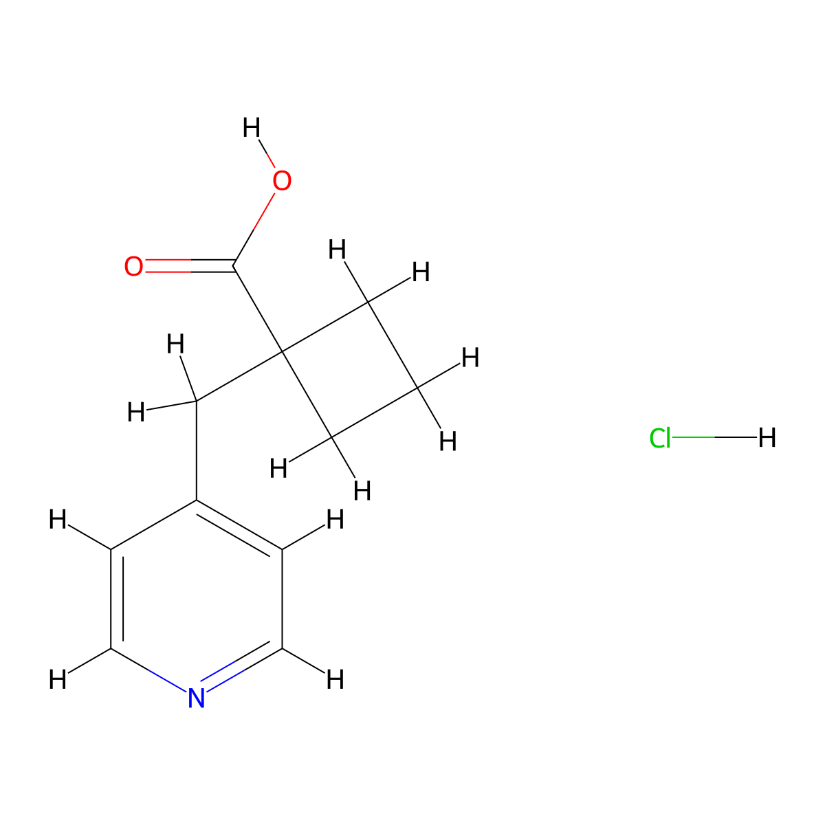 1-(Pyridin-4-ylmethyl)cyclobutanecarboxylic acid hydrochloride molecular structure, CAS 2197055-41-5