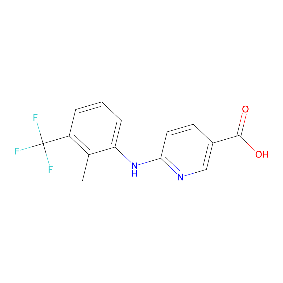 6-{[2-Methyl-3-(trifluoromethyl)phenyl]amino}nicotinic acid molecular structure, CAS 2197055-42-6