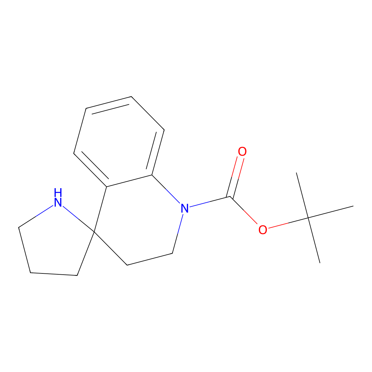 Tert-butyl 2',3'-dihydrospiro[pyrrolidine-2,4'-quinoline]-1'-carboxylate molecular structure, CAS 2197055-43-7