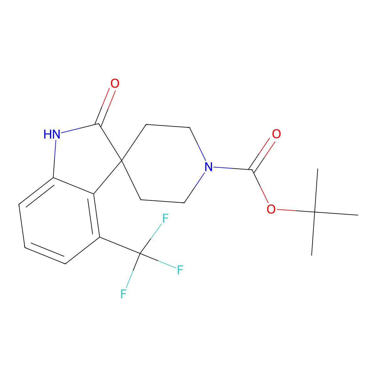 tert-Butyl 2-oxo-4-(trifluoromethyl)spiro[indoline-3,4'-piperidine]-1'-carboxylate molecular structure, CAS 2197055-59-5