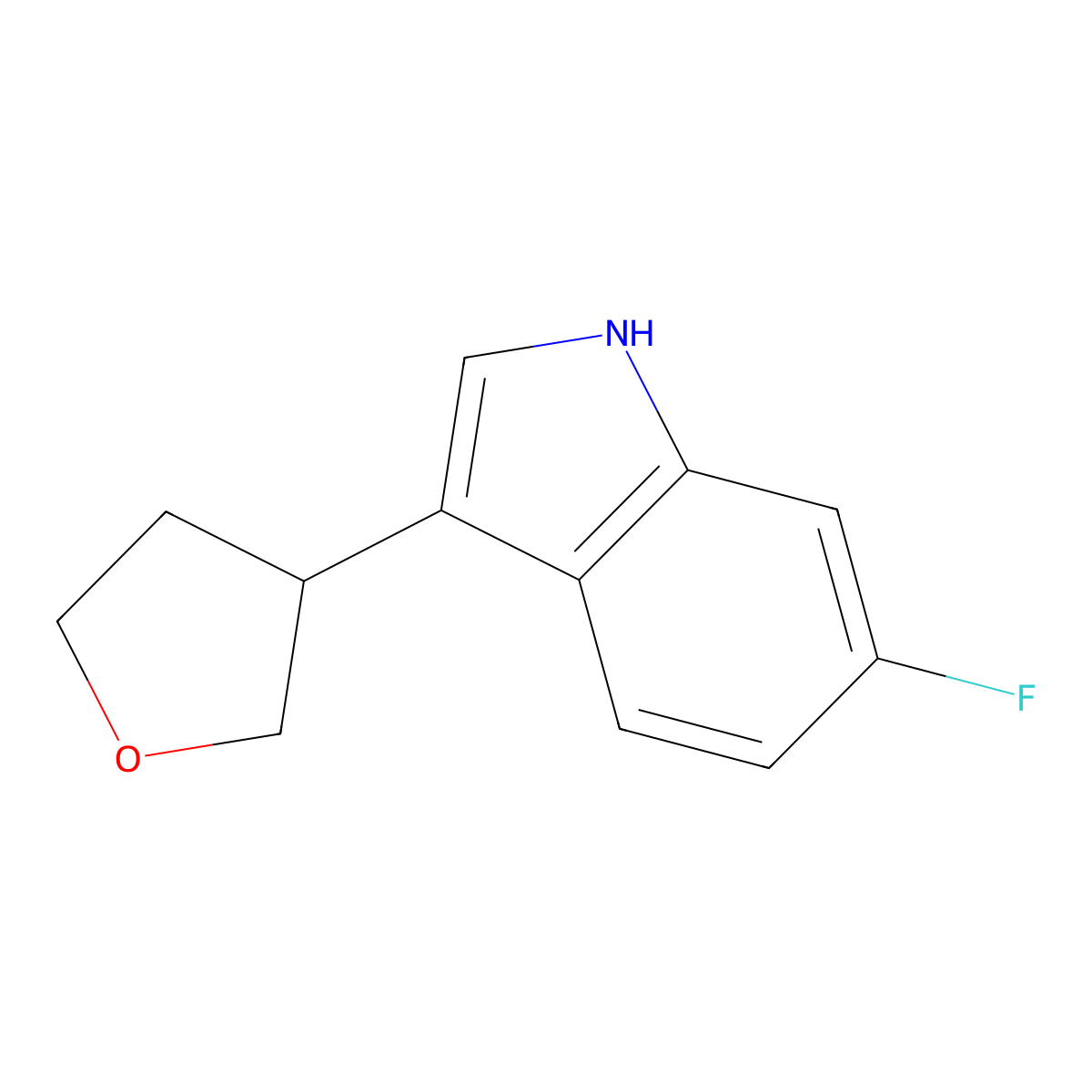 6-Fluoro-3-(tetrahydrofuran-3-yl)-1H-indole molecular structure, CAS 2197055-64-2