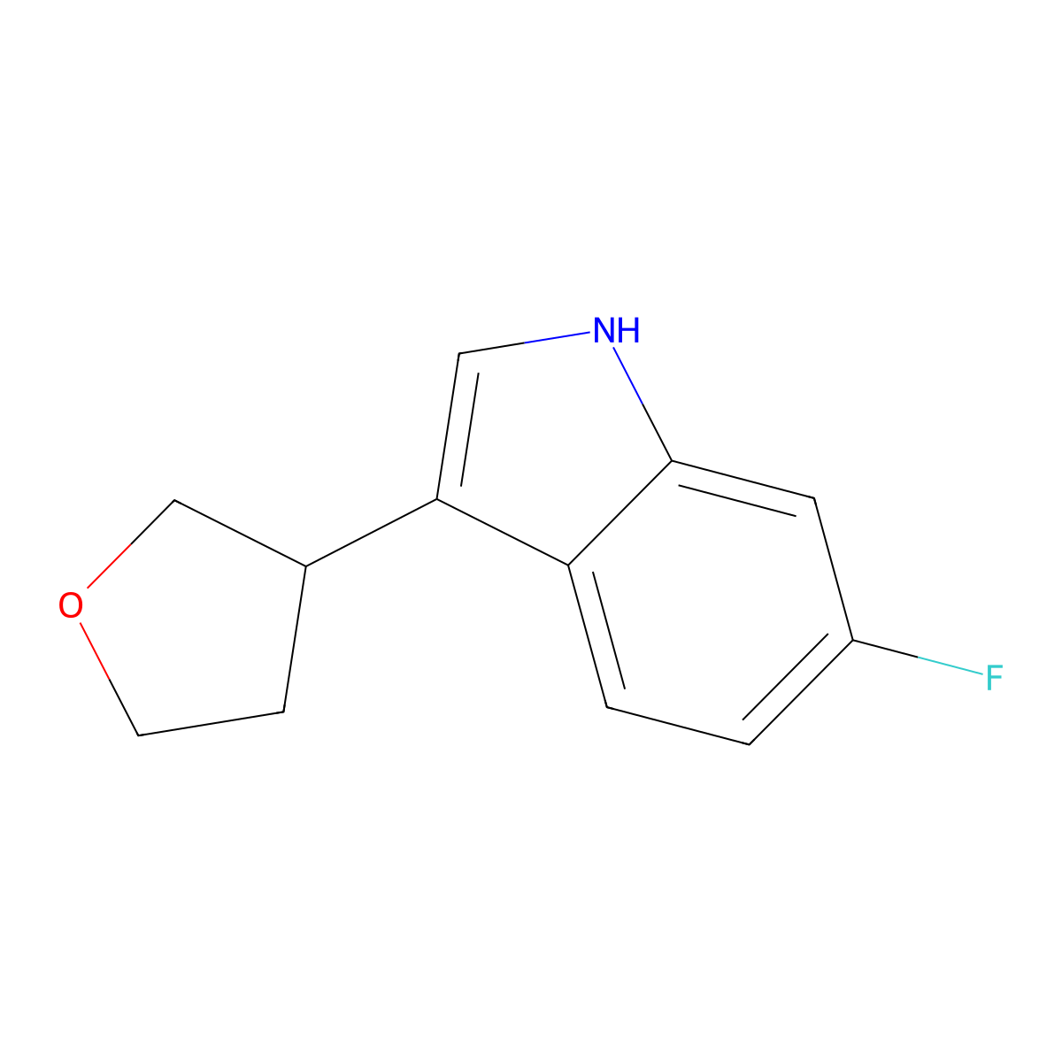 6-Fluoro-3-(tetrahydrofuran-3-yl)-1H-indole molecular structure, CAS 2197055-64-2