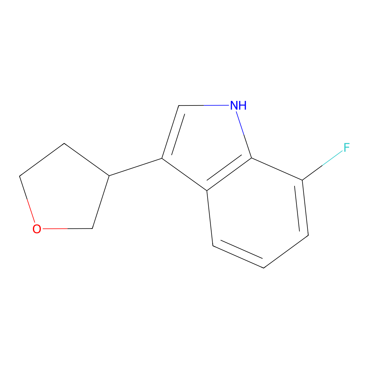 7-Fluoro-3-(tetrahydrofuran-3-yl)-1H-indole molecular structure, CAS 2197055-65-3