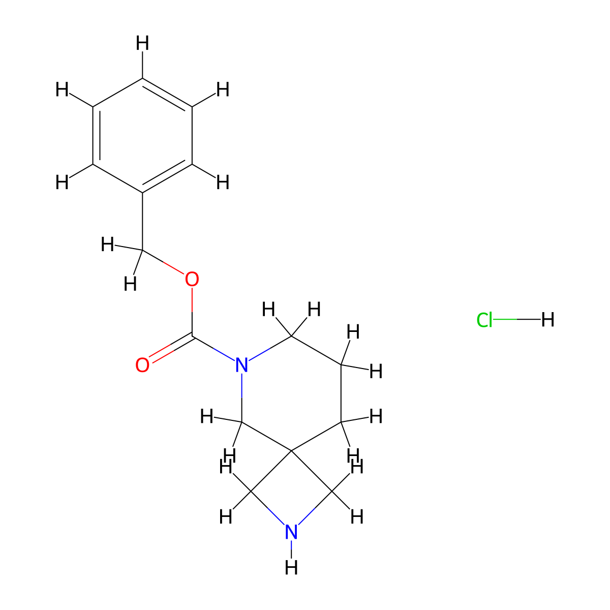 Benzyl 2,6-diazaspiro[3.5]nonane-6-carboxylate hydrochloride molecular structure, CAS 2197055-69-7