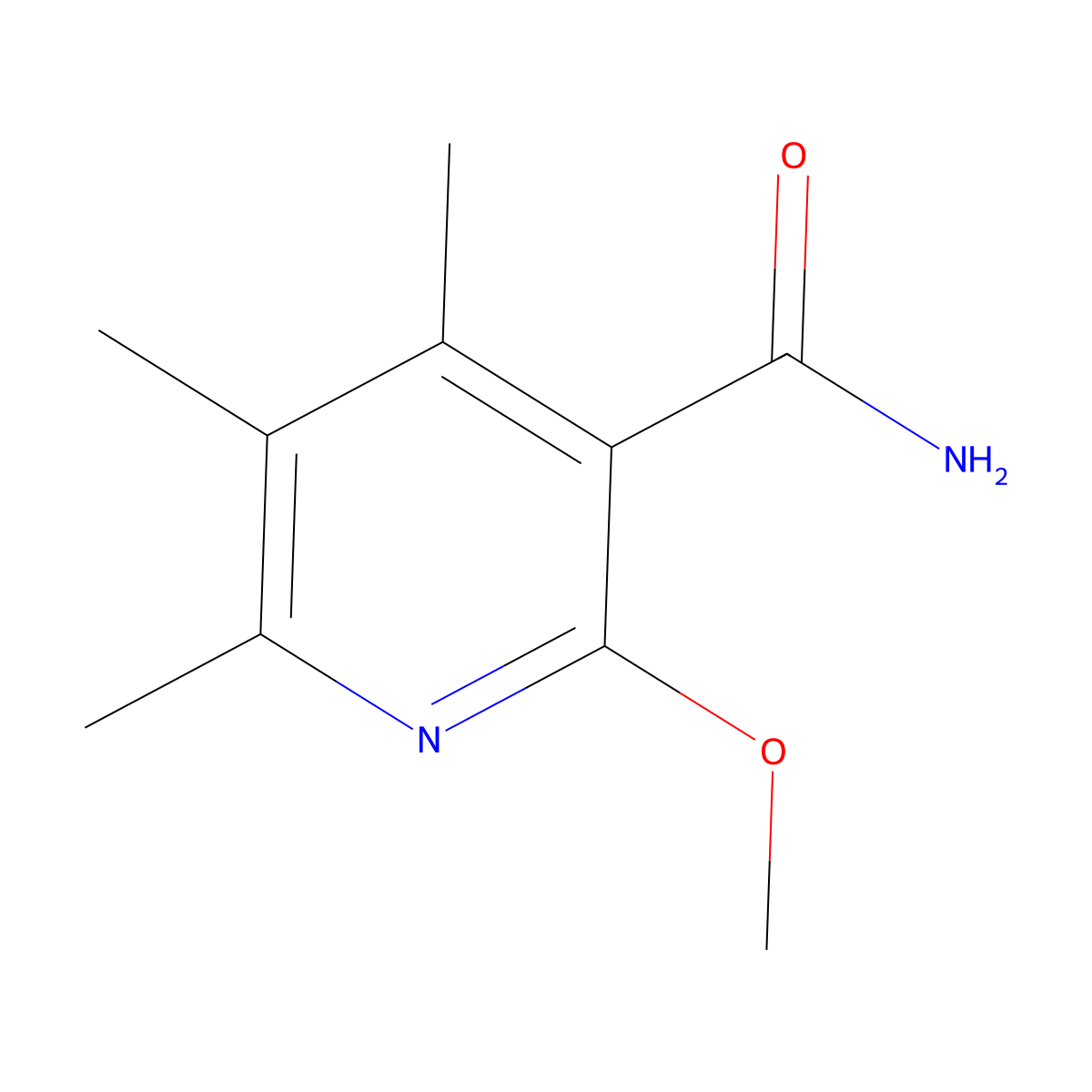 2-Methoxy-4,5,6-trimethylpyridine-3-carboxamide molecular structure, CAS 2197055-73-3
