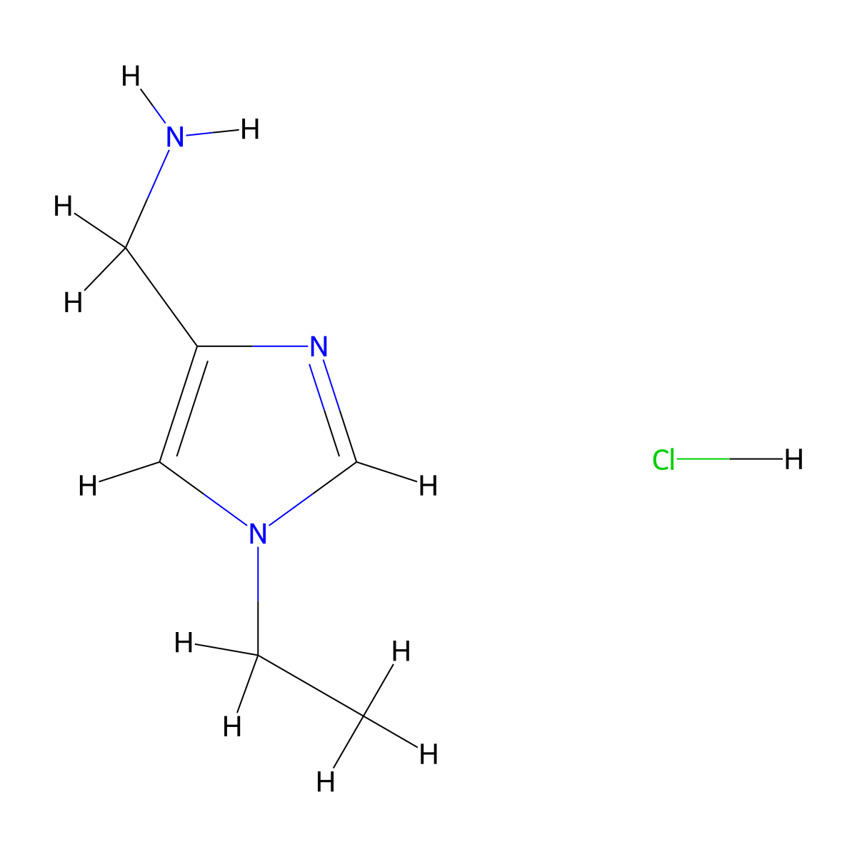 (1-Ethyl-1H-imidazol-4-yl)methanamine hydrochloride molecular structure, CAS 2197055-75-5