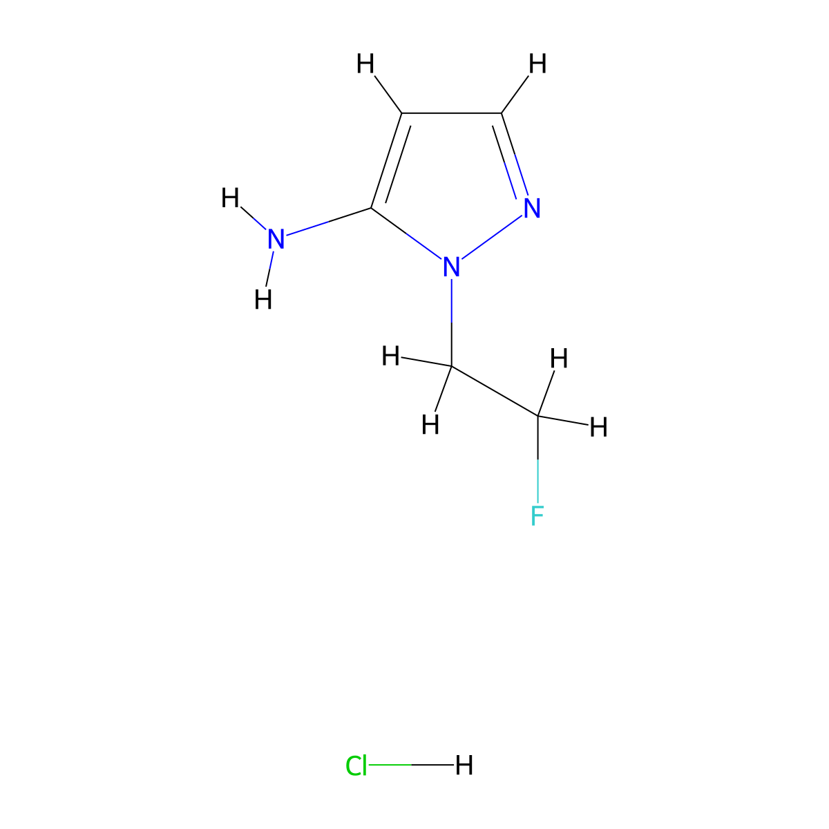 1-(2-Fluoroethyl)-1H-pyrazol-5-amine hydrochloride molecular structure, CAS 2197056-46-3