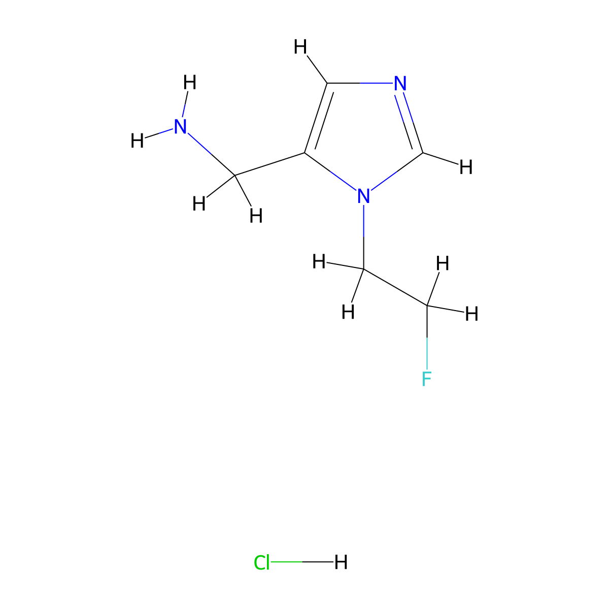 [1-(2-Fluoroethyl)-1H-imidazol-5-yl]methanamine hydrochloride molecular structure, CAS 2197056-50-9