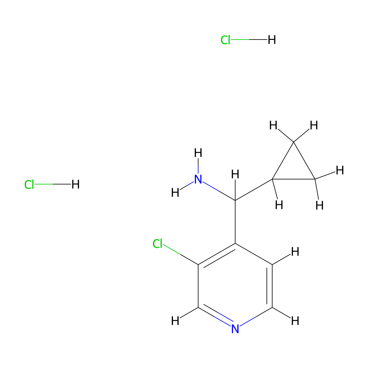 (3-Chloropyridin-4-yl)(cyclopropyl)methanamine dihydrochloride molecular structure, CAS 2197056-62-3